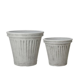 DEMERI Pot S/2 Grey - Grey - 44x39 35x31cm