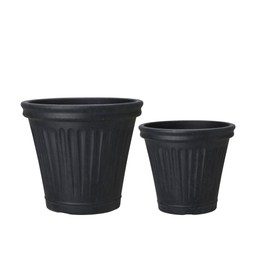 DEMERI Pot S/2 Black - Black - 44x39 35x31cm