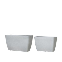 MELINA Pot S/2 Rectangular Grey - Grey - 74x32x45,