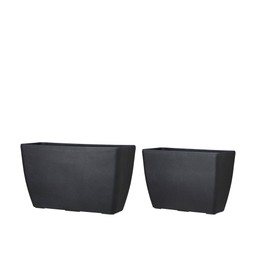 MELINA Pot S/2 Rectangular Black - Black - 74x32x45,