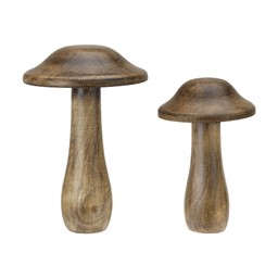 PREMA Mushroom S/2 Brown - Brown - 13x20 10x16cm
