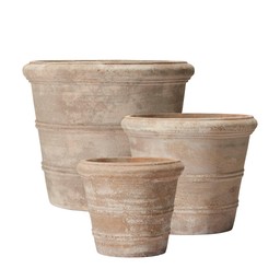 KATE Pot S/3 Antique Terracotta - Antique Terracotta - 55x46 45x38 37x32cm