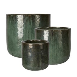 ELLA Pot S/3 Jade Green - Jade Green - 46x43 36x35 28x27cm