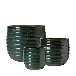 EDESSA POT S/3 Jade Green - Jade Green - 49x41 37x31 28x25cm