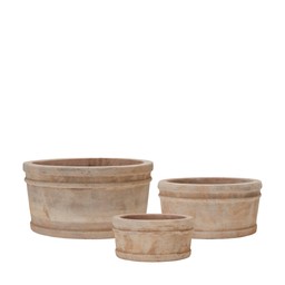 TALIA Planter S/3 Antique Terracotta - Antique Terracotta - 35x15 23x12 18x10cm