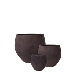 VIVIAN Pot S/3 Brown - Brown - 42x38 32x29 22x22cm