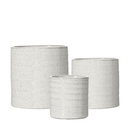 ELFRIDA Pot S/3 Offwhite - Offwhite - 16x17 13x13 11x12cm
