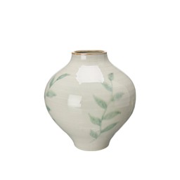 VIOLA Vase White/Green - White/Green - 18x23cm