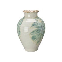 VIOLA Vase White/Green - White/Green - 22x35cm