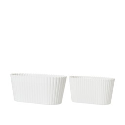 YODIT Oval Plantering 2/S Vitmelerad - Vitmelerad - 24x13x11, 20x10x11cm