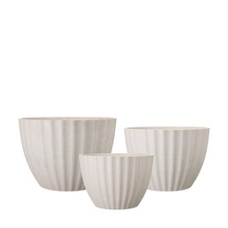 YVETTE Pot S/3 Offwhite Melange - Offwhite Melange - 35x24 31x21 27x19cm