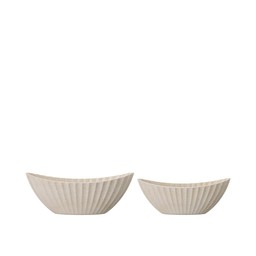 YVETTE Oval Plantering 2/S Offwhitemelerad - Offwhite Melerad - 28x12x11 24x10x9cm