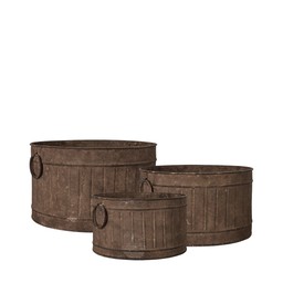 TYJA Planter S/3 Rust - Rust - 29x17 26x15 22x13 cm