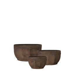 TOVA Planter S/3 Rust - Rust - 36x19 31x17 25x15cm