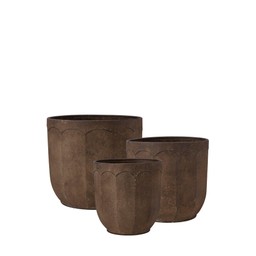 TOVA Pot S/3 Rust - Rust - 36x33 31x30x25x26cm