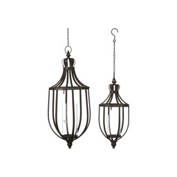 TORUN Hanging Lantern S/2 Antique Black - Antique Black - 25x56 18x41cm