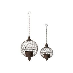 RAGNA Hanging Pot S/2 Rust - Rust - 37x57 27x26cm