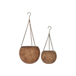 DAGA Hanging Pot S/2 Rust - Rust - 33x29 24x21cm