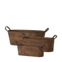 RAGNA Oval Pot S/3 Rust - Rust - 46x17x15, 40x14x13,