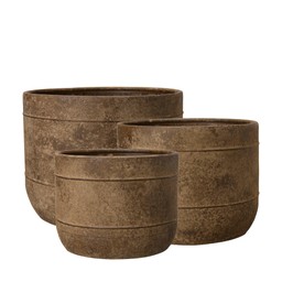 LUNA Pot S/3 Rust - Rust - 34x27 30x24 27x21cm