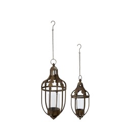 LISEN Hanging Lantern S/2 Rust - Rust - 25x56 18x40cm