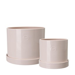 ALICIA Pot S/2 Linen - Linen - 19x16 14x12cm