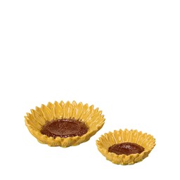 SOLVEIG Bowl S/2 Yellow/Brown - Yellow/Brown - 20x6 15x5cm
