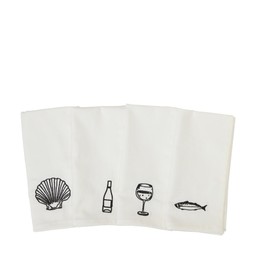 SERVETT Hav Mix Vit/Svart - Vit/Svart - 40x40cm
