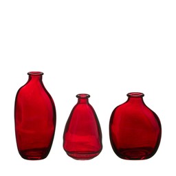 LAYA Mini vase Mix Red - Red - 7x15, 9x11, 7x11cm