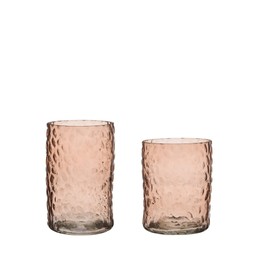 ESME Lantern/Vase S/2 Brown - Brown - 12x18 12x15cm