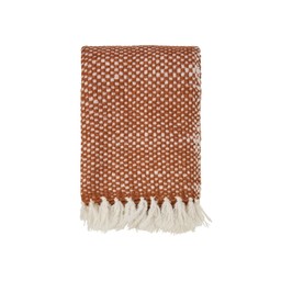 MALVA Throw Checked Rust/White - Rust/White - 125x150cm