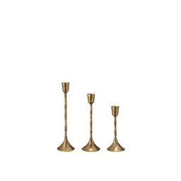 ANJALI Candle holder Antique Gold - Antique Gold - 18x10 23x10 27x10cm