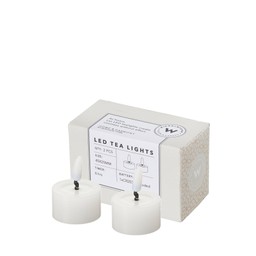 LED Tealight 2 pcs White - White - 4,5x4cm