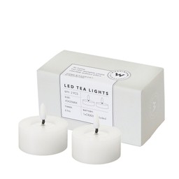 LED Tealight 2 pcs White - White - 7x5cm