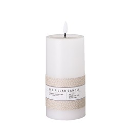 LED Pillar Candle White - White - 8x16cm