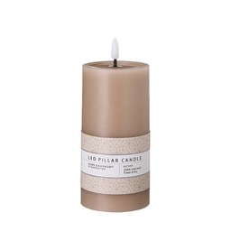LED Pillar Candle Beige - Beige - 8x16cm