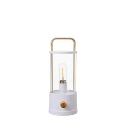 LED Lantern White/Gold - White/Gold - 11x27cm