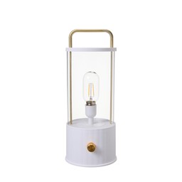 LED Lantern White/Gold - White/Gold - 16x35cm