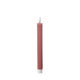 LED Taper Candle Stripe 2 pcs Pink - Pink - 2,2x24cm