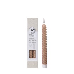LED Candle Swirl 2 pcs Beige - Beige - 2,2x24cm