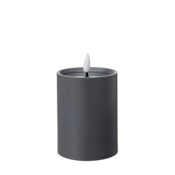 LED Pillar Candle Outside Grey - Grey - 8x11cm