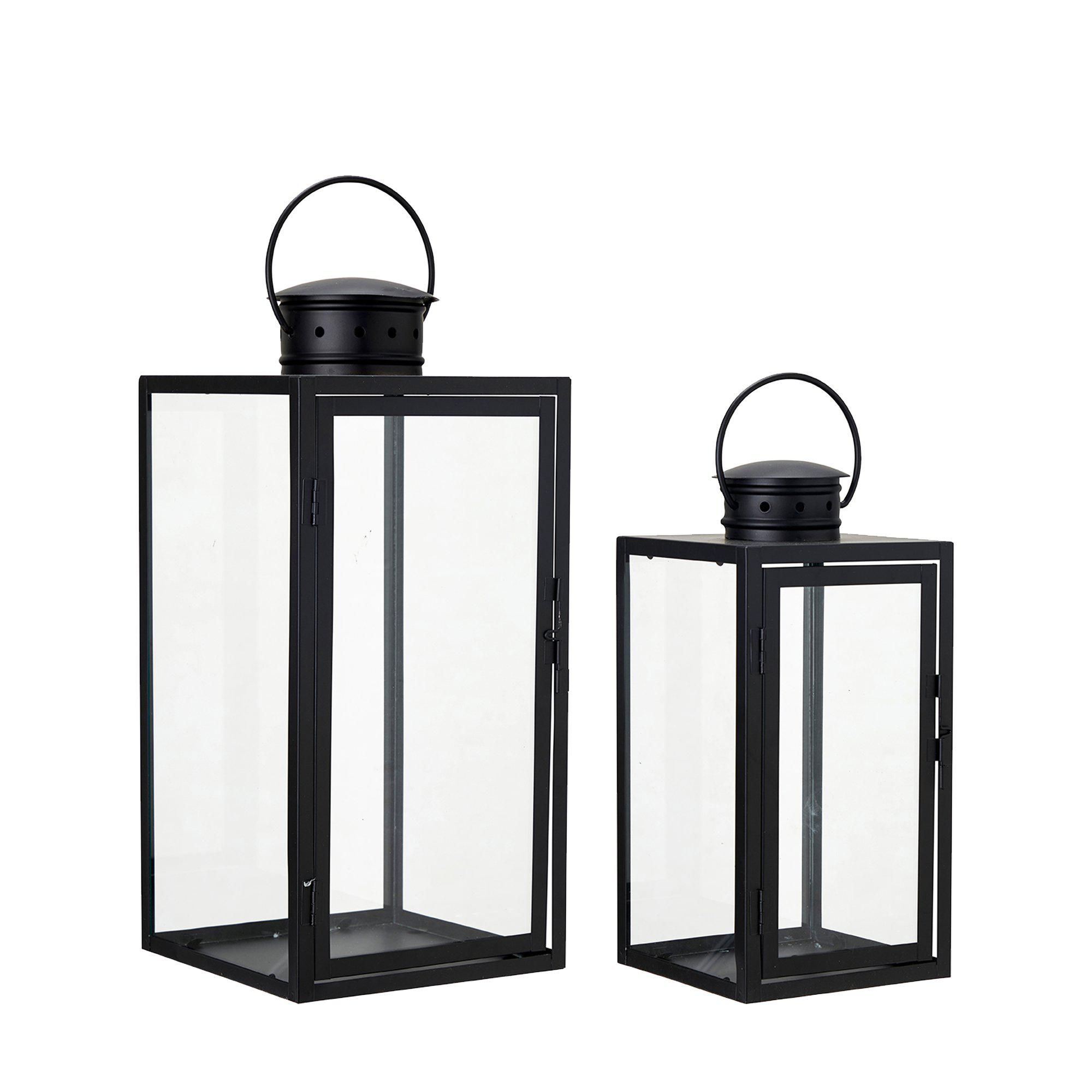 HOLLY Lykta 2/S Svart Matt - Svart Melerad - 18x40 14x30cm