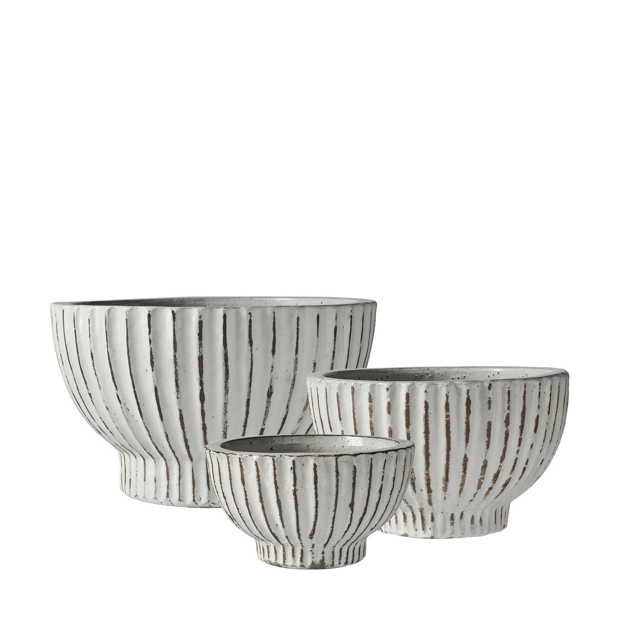 FEDORA Kruka 3/S Antik Vit - Antik Vit - 65x39 53x32 41x25cm