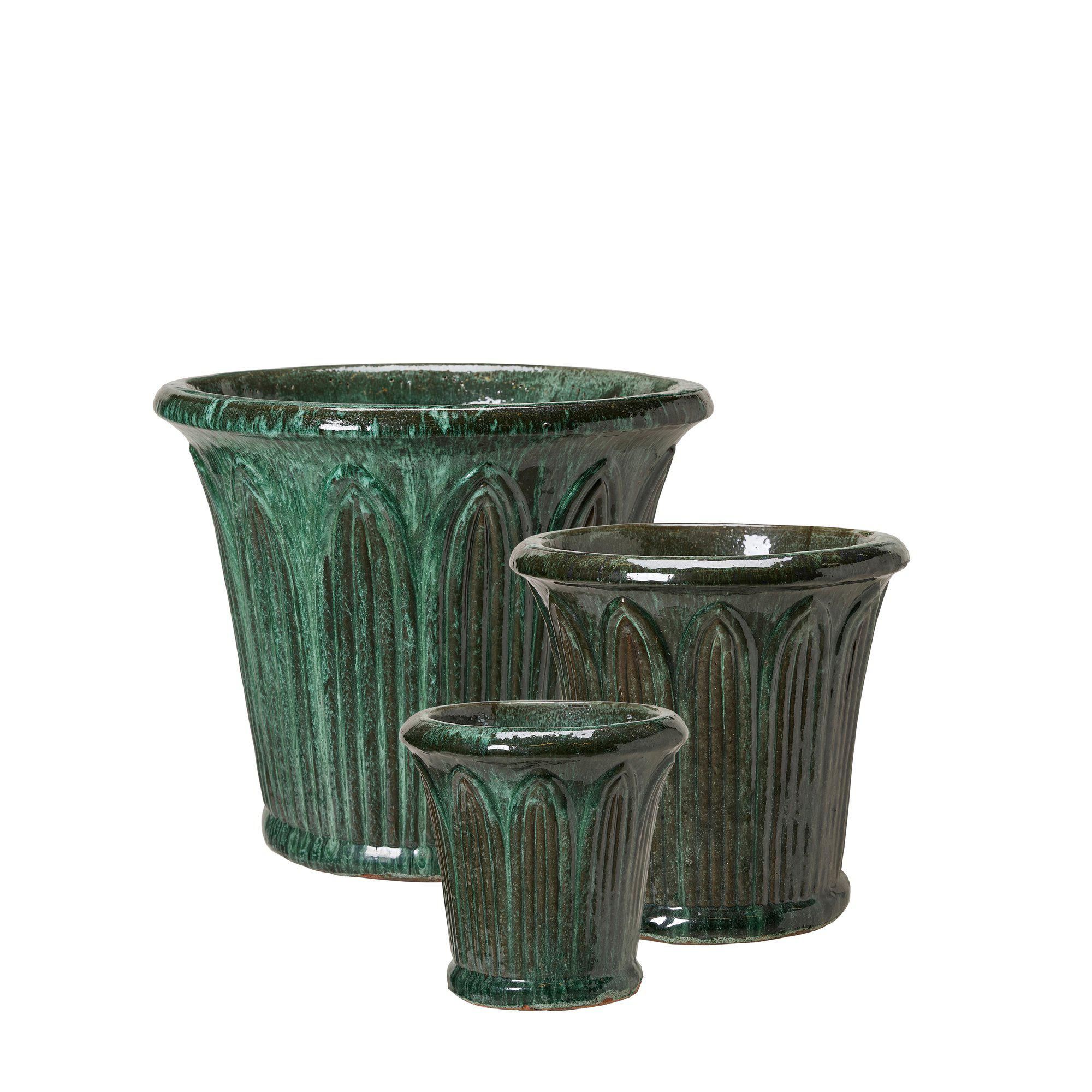 EILA Pot S/3 Jade Green - Jade Green - 55x48 39x38 28x28cm