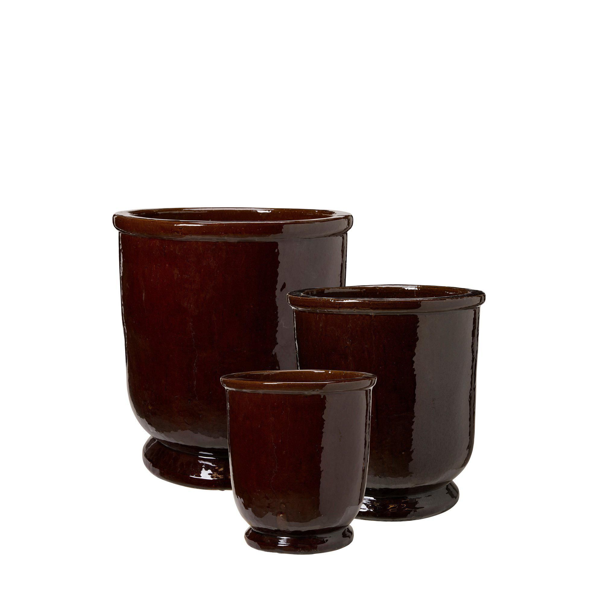 EMILIA Pot S/3 Brown - Brown - 54x58 43x47 33x36cm