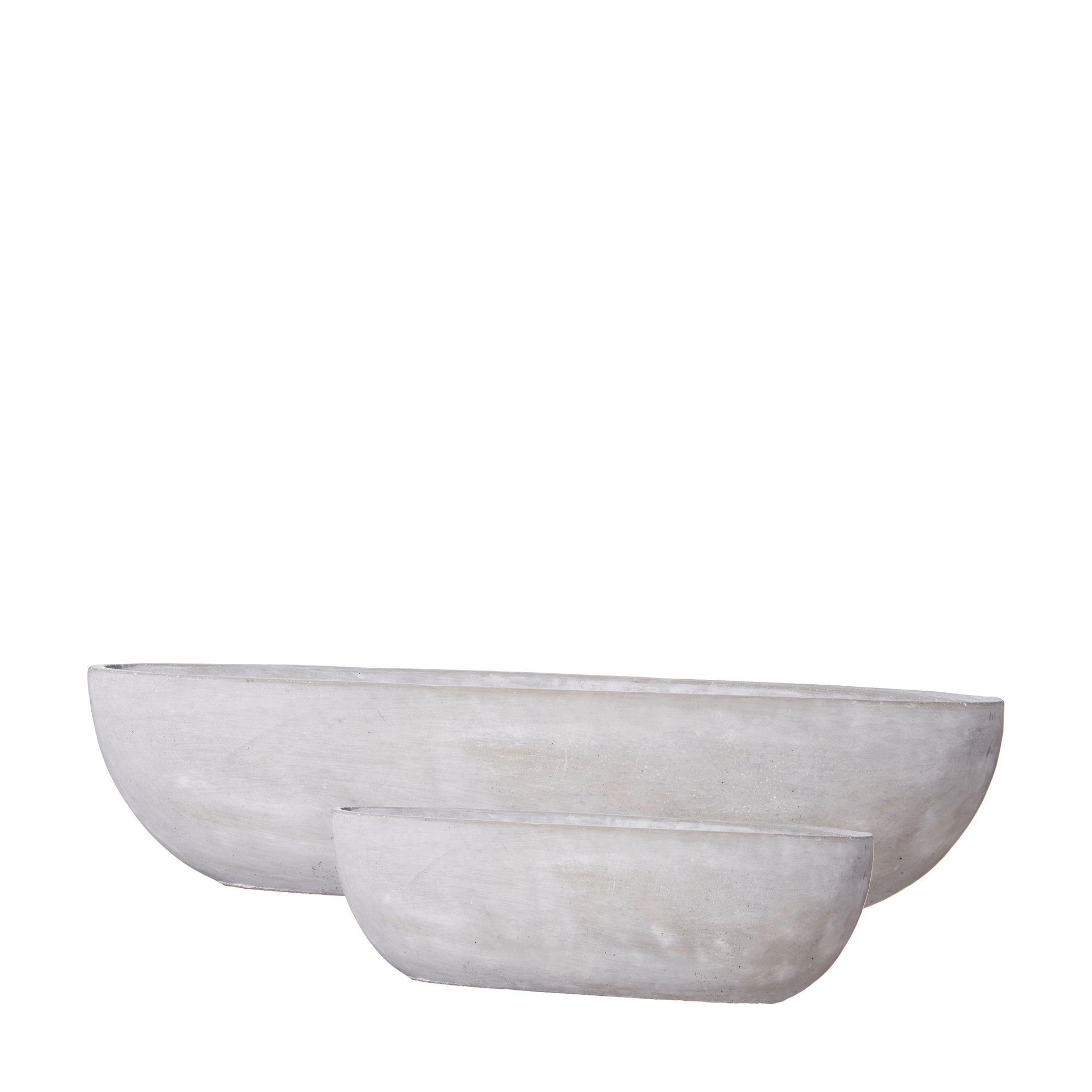 SIRI Boat Bowl S/2 Grey - Grey - 50x14x12 30x10x10cm