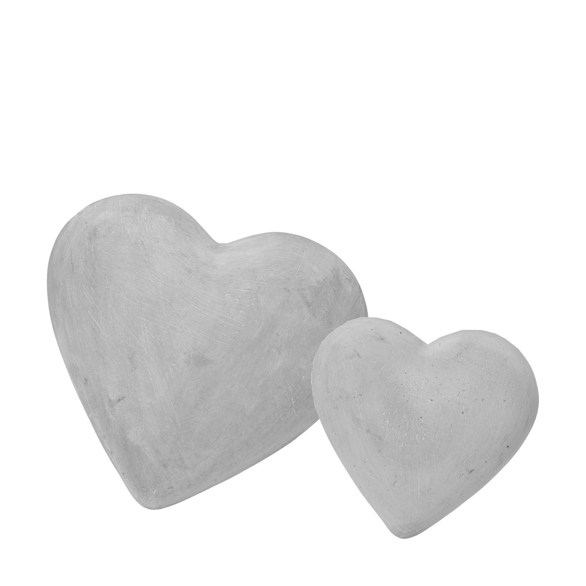HEART S/2 Grey - Grey - 13x12x4, 10x7x3cm
