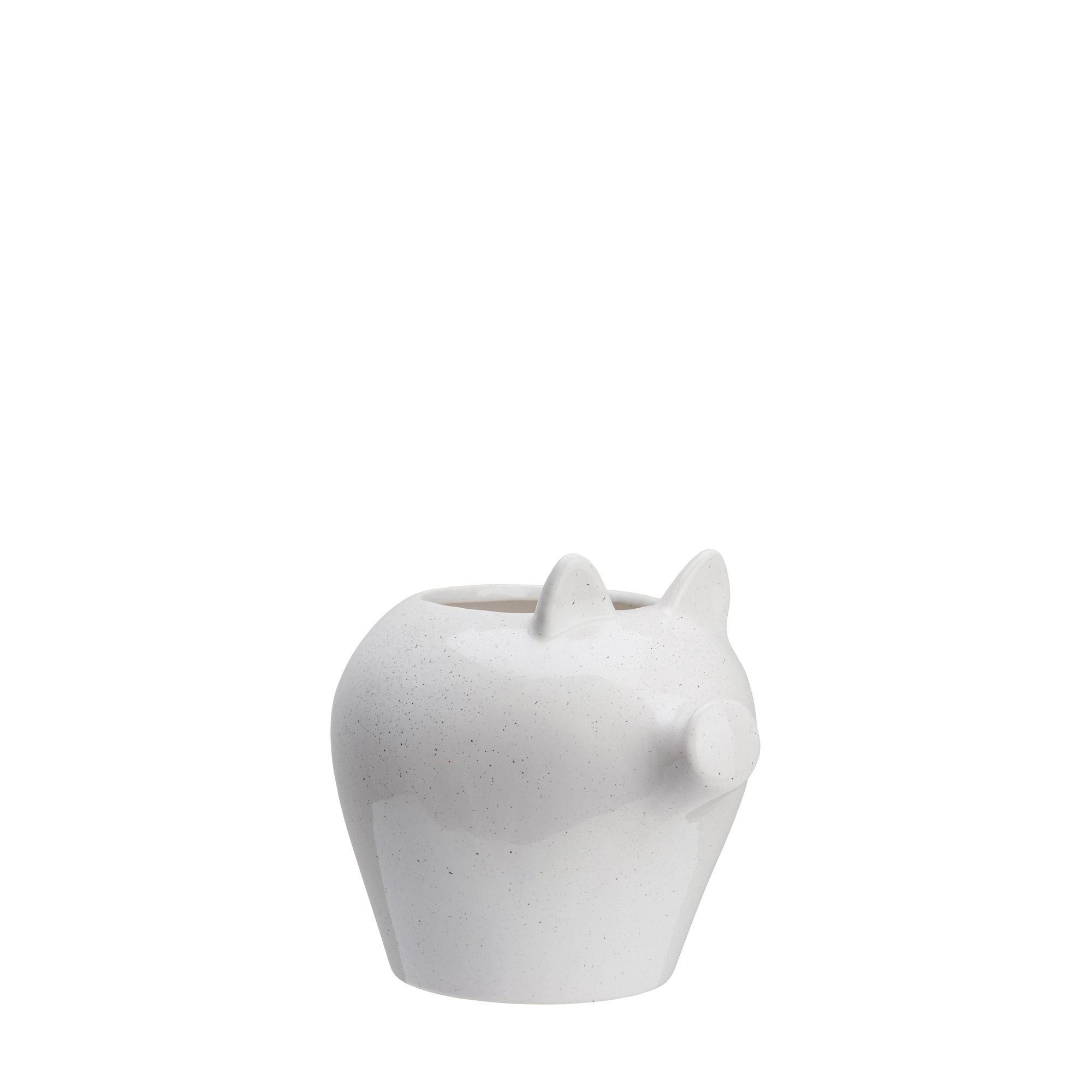 KIM Pot Pig White Melange - White Melange - 17x14x15cm