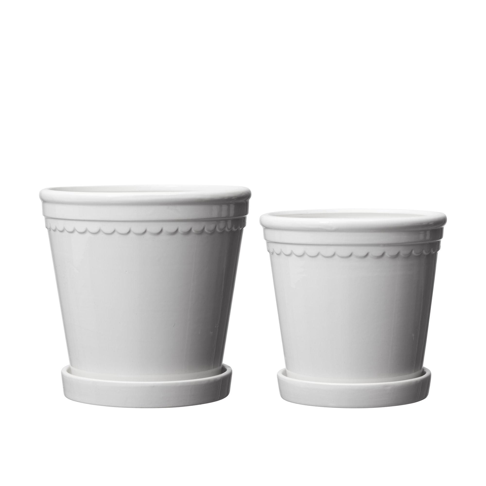 ASTRID Kruka m fat 2/S Vit - Vit - 18x16 15x14cm