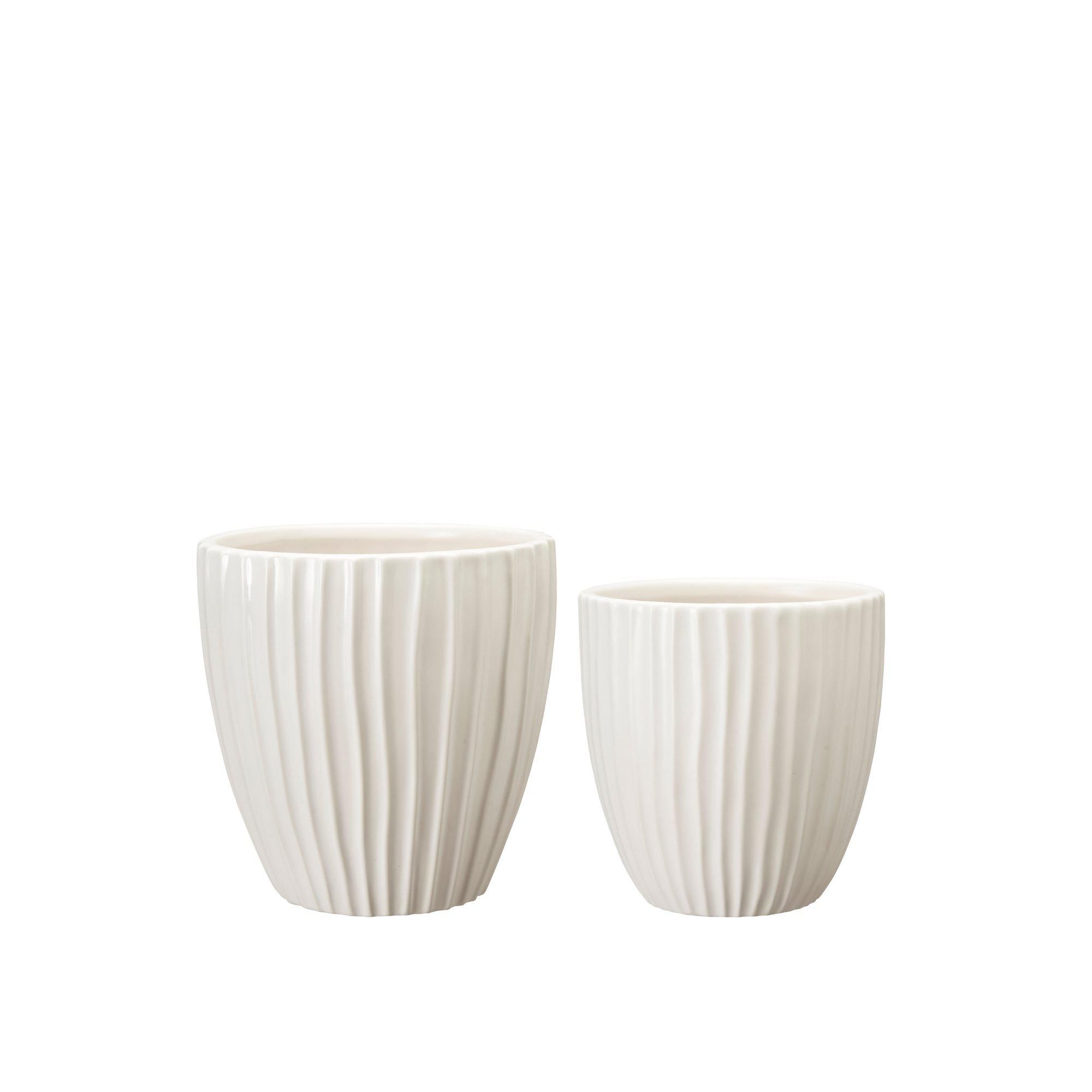 SIGRID Pot S/2 White Matt - White Matt - 16x17 14x14cm